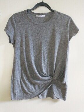 Stateside Gray Twist-Knot Short Sleeve Tee M